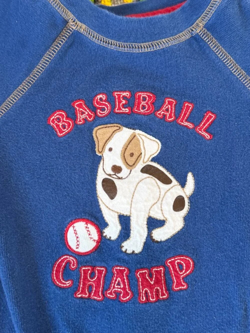 2007 Gymboree Blue Dog Baseball Champ One Piece Baby Toddler Size 12-18M